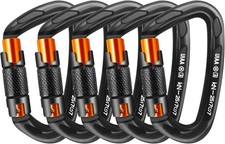 Climbing Carabiner Clips 25kN Auto Locking Carabiner, Professional Heavy Duty La