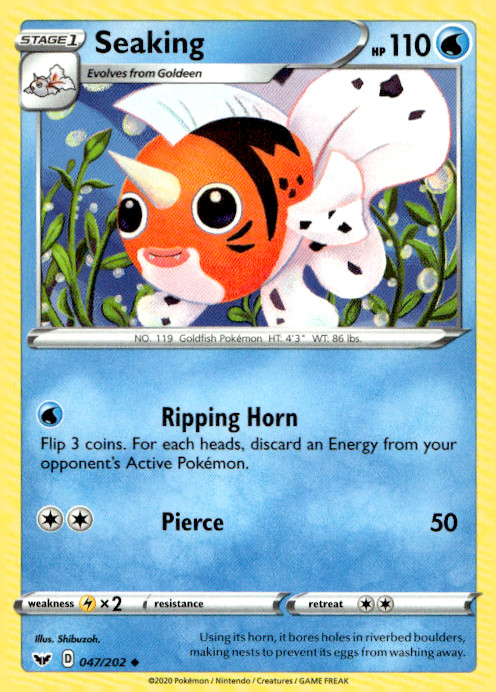 Seaking 047/202 Uncommon Regular SWSH01: Sword & Shield Base Set NM