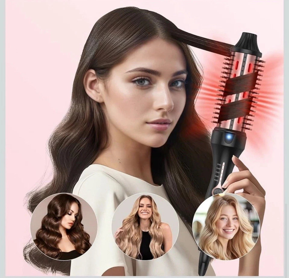 Inflated Hair Hot Brush Comb 38mm Fast Heating Red Light Therapy Natural Curls - Image 4 of 4