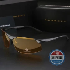 Gafas Sol Polarized UV400 Metal Hombre Deportes Conducir Visión Nocturna Pescar