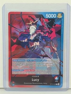 Lucy Leader  OP15-002 ONE PIECE Card Adventure on KAMI s Island - NM Red/ Blue