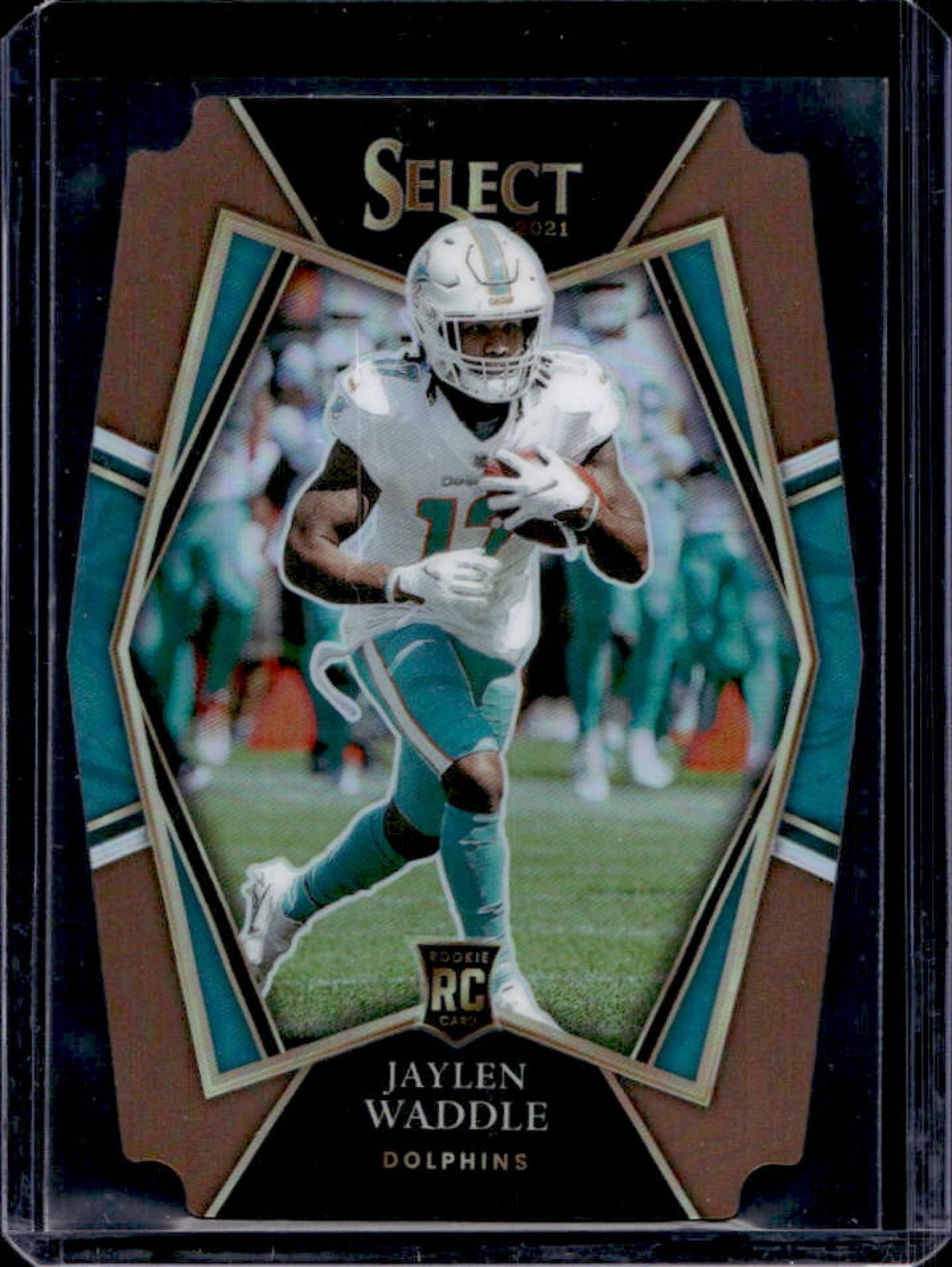 2021 Panini Select Jaylen Waddle RC Copper Prizm Die Cut Premier Level #/199