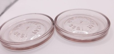 2 Vintage Pink Glass Jar Lid  ''Pat Sept 20th 1898''