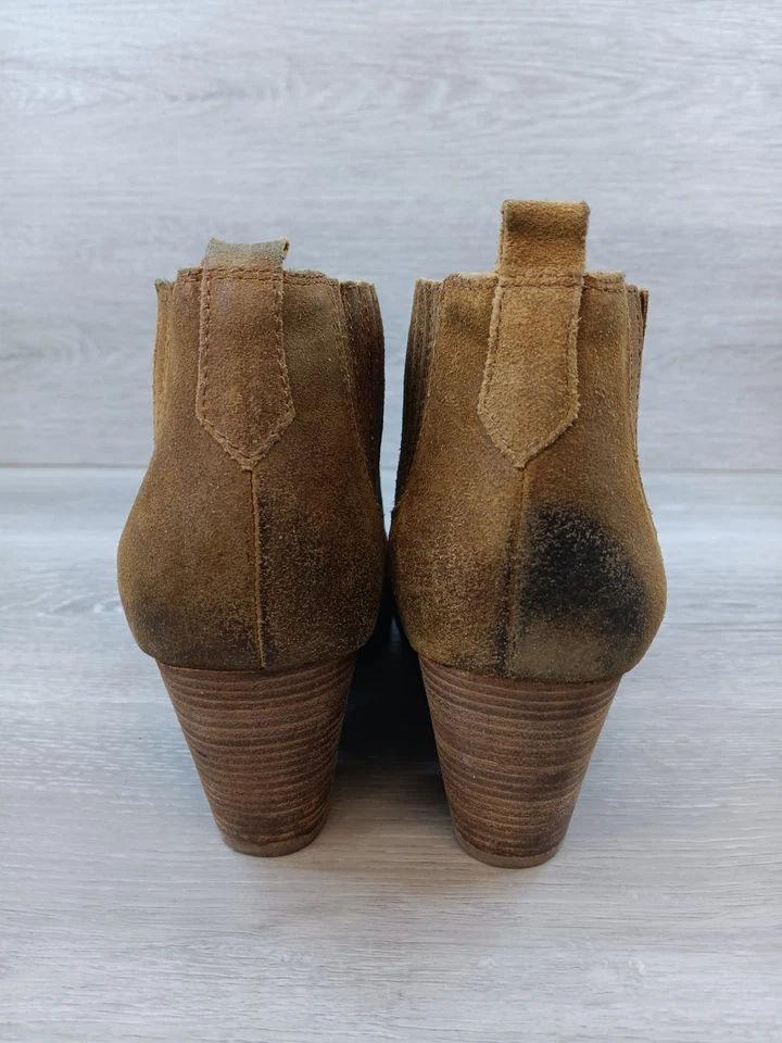 Belle Sigerson Morrison Women 8.5B Brown Suede Leather Slip-On Biker Ankle - Изображение 4 из 4