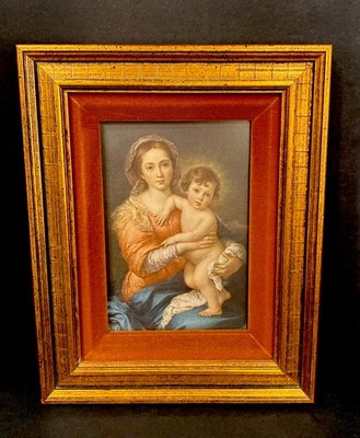 Framed Devotional Artwork  Madonna And Child  Print By B.E. Murillo ((1650)Italy