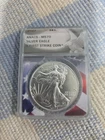 2023 American Silver Eagle MS70 First Strike  ANACS Certified Flag