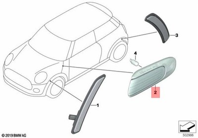 Genuine Mini Cooper JCW F54 D S Additional Turn Indicator Lamp Left 63135A5D4E1