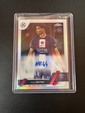 Chrome PSG Hugo Ekitike Autographed Card RC Rookie Card. rookie card picture