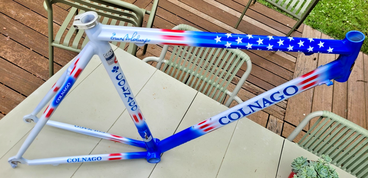rare NOS COLNAGO stars and stripes USA vintage alloy road frame