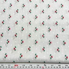 Vintage Daisy Kingdom Christmas Holly & Hearts Blue/Gray Fabric by the HALF YARD