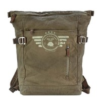 Greenburry Kurier Rucksack Canvas Vintage Aviator Mit Tabletfach Khaki