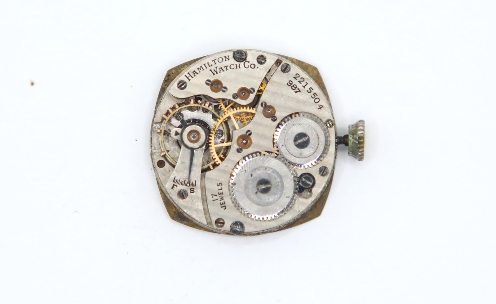 Hamilton Grade 987 Watch Movement 6/0S 17J Model Parts/Repair SN#2215504