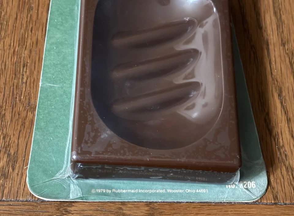 Jabonera Rubbermaid Vintage 1979 *LEER* Sellada en Paquete No. 2206 marrón acanalado Foto 4 de 4
