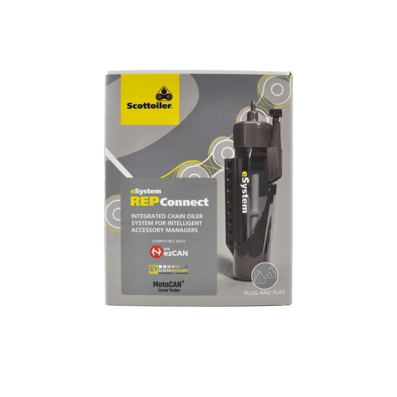 Scottoiler eSystem REP Connect évite l'usure de chaîne et la corvée de graisse manuelle