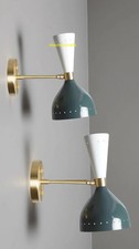 Mid Century Brass Wall Sconce Pair Stilnovo Bedside Wall Lamp Luxury Light