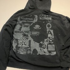 Mooji Mooji Aged Black Oversized Distressed Hoodie Size Xl Made in USA Rare OASM