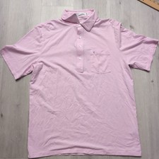 Criquet Polo Mens Size Large Pink PimaCotton Preppy Golf Short Sleeve Pocket