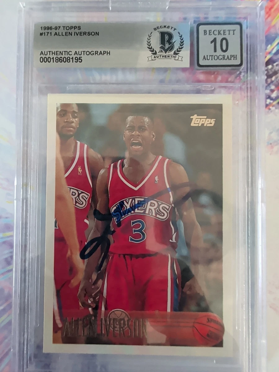 Topps Allen Iverson Basketball Autographed Sports Trading Cards