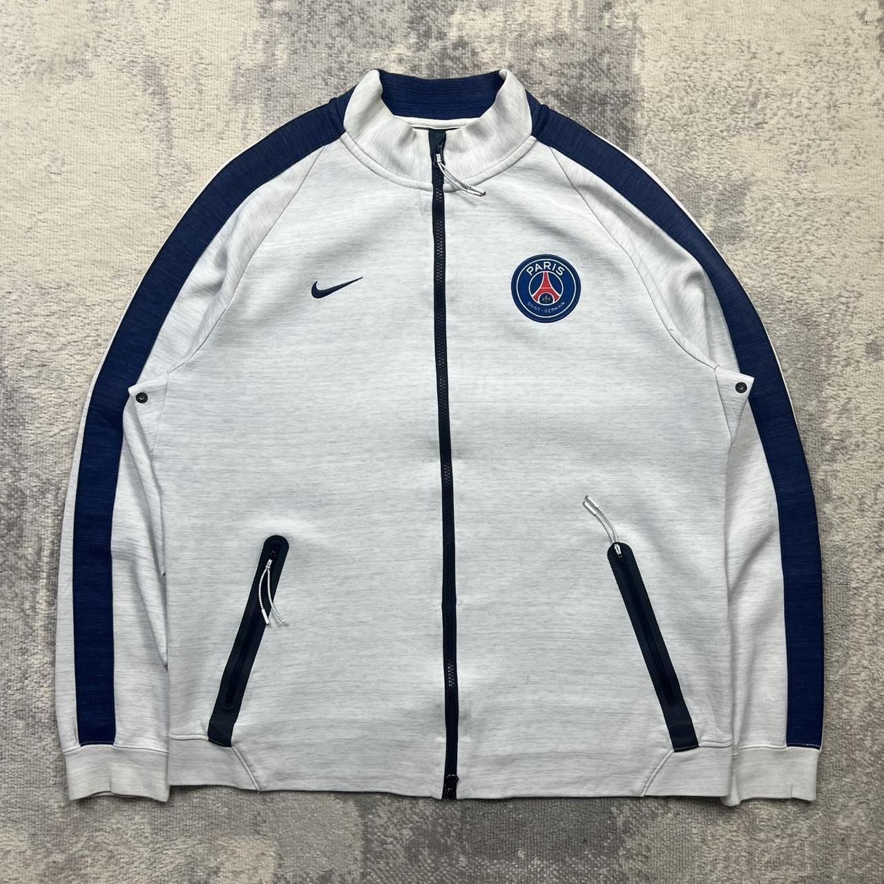 SACAI X NIKE PSG Nike Tech Fleece Jacket Large Uomo 2015 16 Track Top Grigio Marl Zip Up