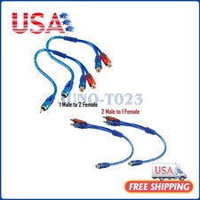 Audio Jack Cable Adapter 4x RCA Y Splitter 1 Female to 2 Male - 1Male to 2Female