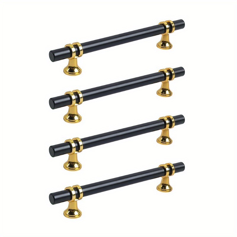 4X Cabinet Pulls Black Gold 5-inch center-to-center Drawer Handle Knobs Cupboard