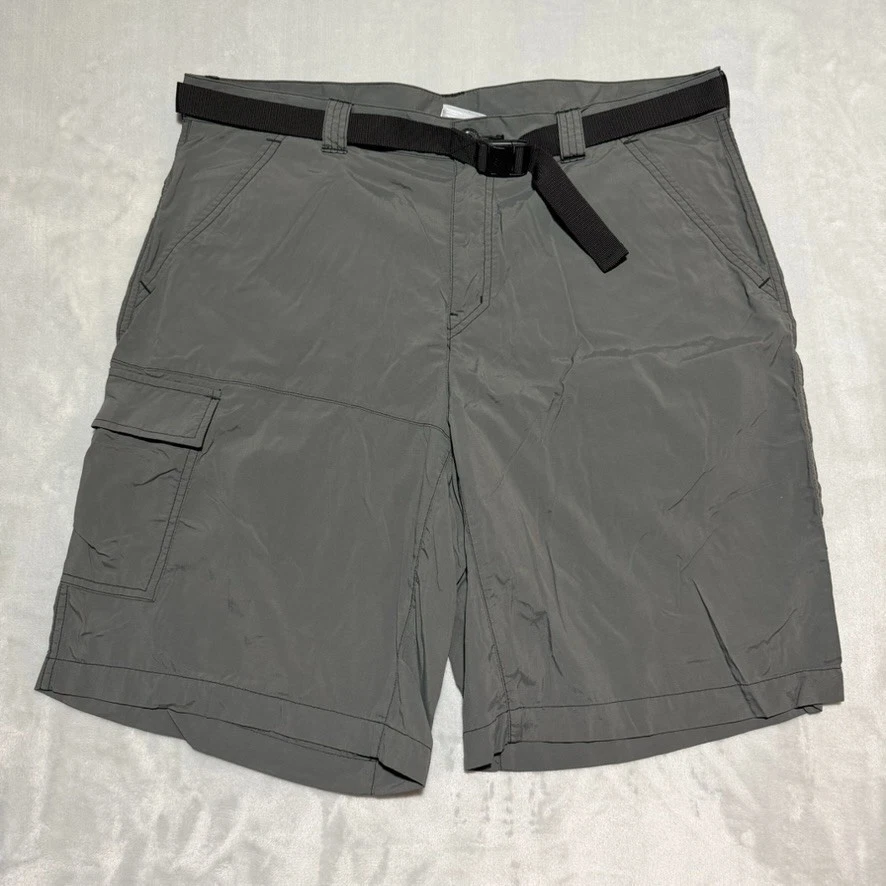 Columbia Silver Ridge Cargo Shorts Mens 38 Grey Nylon Hiking Fishing Omni-Shade