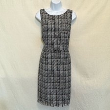 B-128 AGB Dress PLUS SIZE 14 Black & White Plaid Sleeveless MIDI Dress