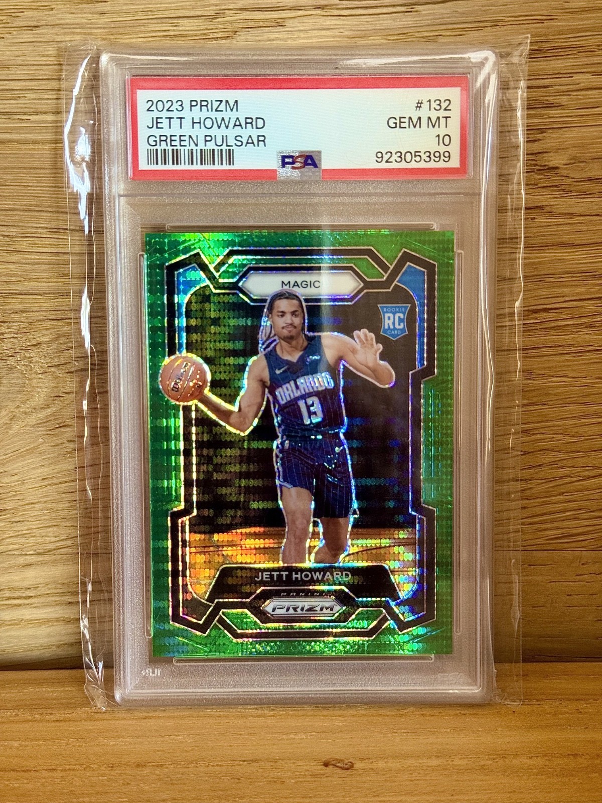 2023-24 Panini Prizm #132 JETT HOWARD Green Pulsar RC /25 PSA 10 !!!