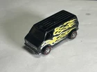 Restored Hot Wheels Redline - 1975 - Super Van - Black w/Yellow Flames