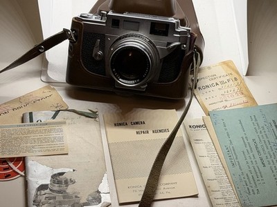 [Repair]Konica IIIA Rangefinder Film Camera Hexanon 50mm F/1.8 w paper & case