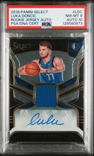 2018 PANINI SELECT RC JSY AUTOS #LDC LUKA DONCIC 185/199 PSA 8 AUTO 10
