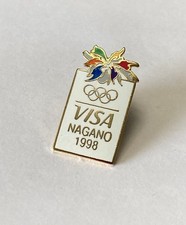 Vintage Nagano Olympics Visa Sponsor Enamel Pin Games Logo
