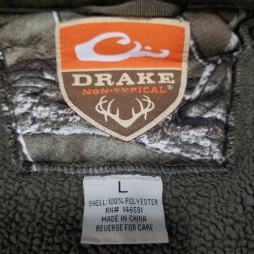 Drake Non-typical Mens camo jacket Full Zip Activexl Size Large Edge Lined - Picture 4 of 16
