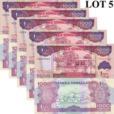Somaliland 1000 Somaliland Shillings 2014 P 20c UNC 1/20 Bundle Lot 5 pcs NR