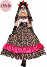 Womens Day of the Dead Costume Sugar Skull Dress Halloween Catrina Outfit