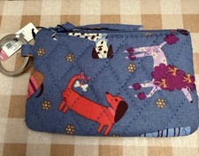 Vera Bradley Zip ID Case with Key Ring in Bark Park. NEW Will Receive Exact