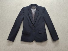 J Crew Women Blazer Jacket 0 Black Single Breasted Pockets Collared Office Wear