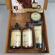 Wen Chaz Dean Sweet Almond Hair Care Set Cleansing Conditioner, Treatmen & Creme