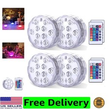 Submersible LED Lights Remote Control, RGB Multi Color Changing Waterproof Li...