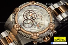 Inivcta Bolt Ace Chronograph Silver Rose Gold Tone 52mm Quartz 48869 Watch