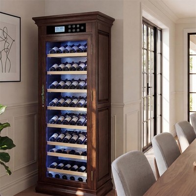 102 Bottle Temperature Control Professional Wooden Refrigerated Wine Cabinet 