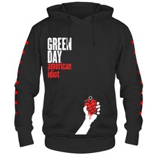 Men's Green Day American Idiot Hooded Sweatshirt Medium Black