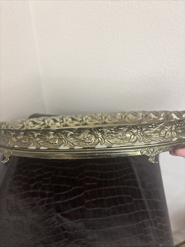 Vintage Oval Shape Tray Vanity Mirror Tray 13 1/4 In # 8 1/4 In - Picture 12 of 21