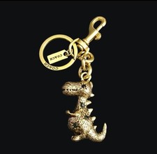 Coach Beautiful Gold Jeweled Rexy Dinosaur Ke...
