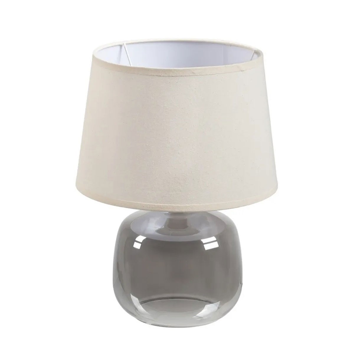 Lampe de table en verre gris argent 37 cm pour adoucir une lumière agressive