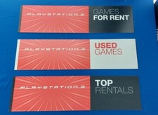 Blockbuster Video In Store Display Playstation 3 Games Signs Vintage set x3 2009