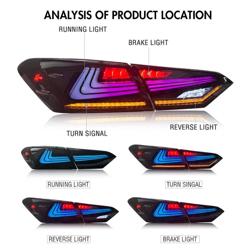RGB LED Rear Tail Light Fit For Toyota Camry 2018-2023 Lexus Style Animation DRL - Picture 9 of 20