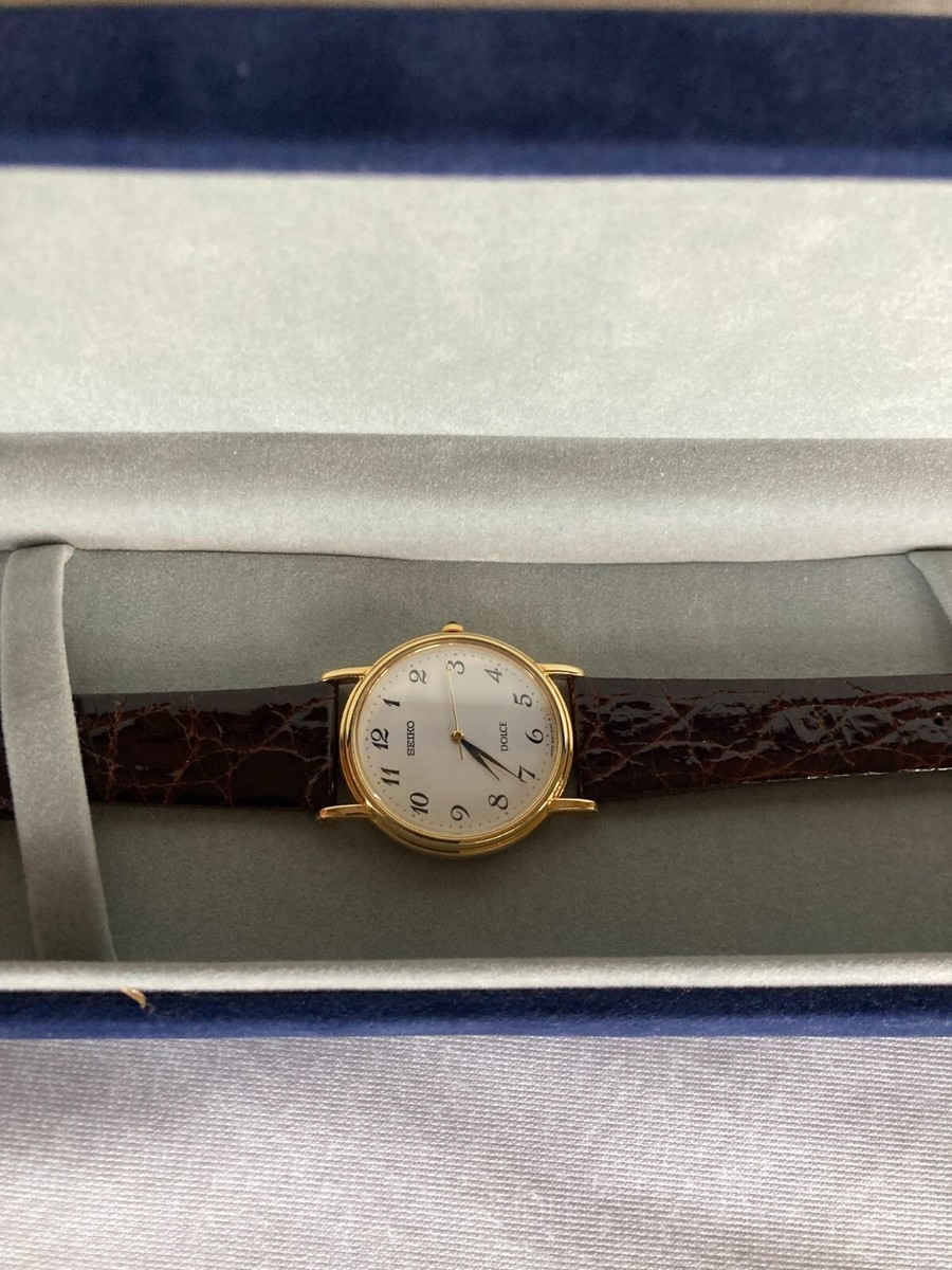 MINT 18K Solid Yellow Gold Seiko Dolce 8J41 6060 Quartz Watch | eBay