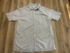 Calvin Klein Shirt, Men's Size Large, White Blue, Plaid, Button Up