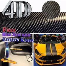 5ft X 3ft Black 4D GLOS Carbon Fiber Vinyl Air Release Pockets Bubble Free 